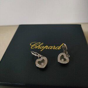 Chopard 18k Platinum Heart Earrings